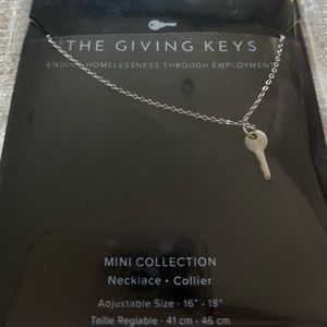 Giving Keys mini key necklace, silver. new!!